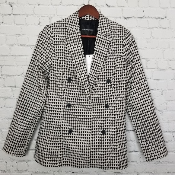 Who What Wear Jackets & Blazers - Who What Wear Womens Houndstooth Menswear Blazer